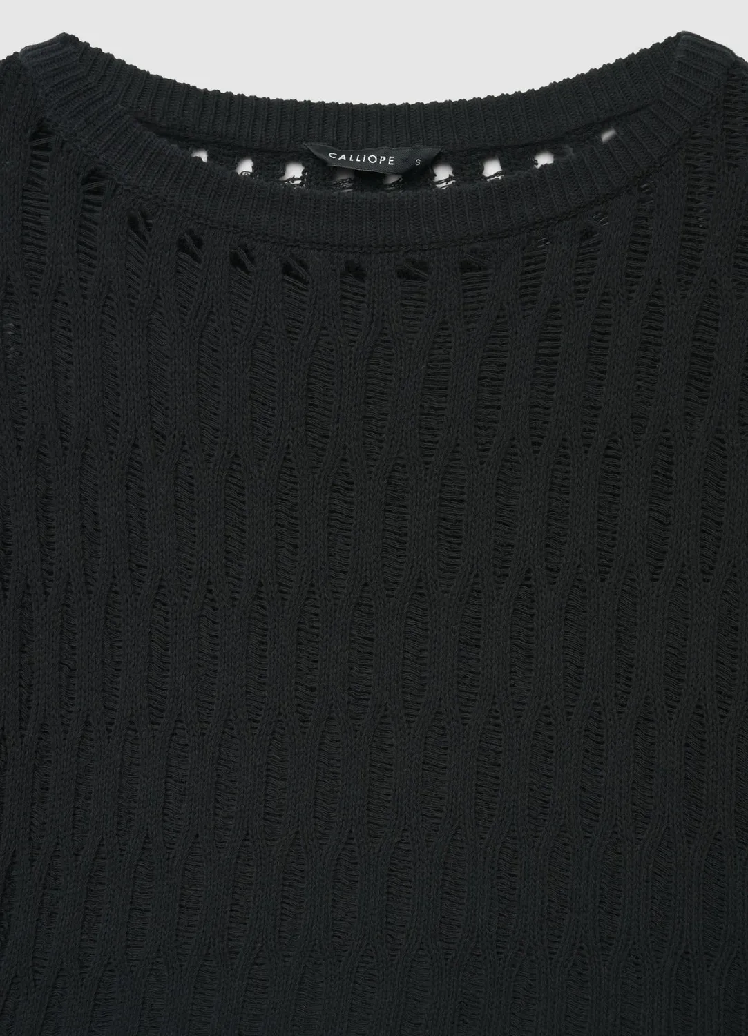 Calliope pull crop femme ajouré col rond