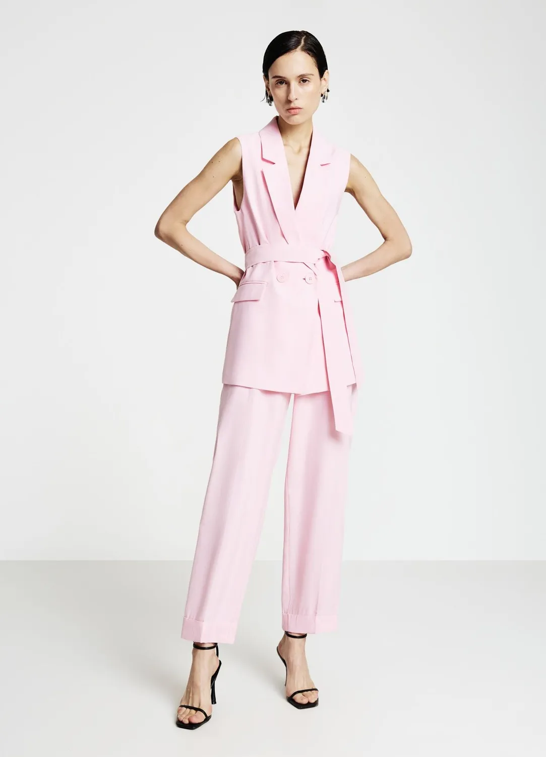 Calliope gilet double boutonnage femme à ceinture