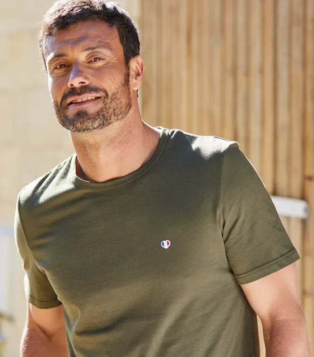 Cocorico Iconique T-shirt Homme Kaki coton