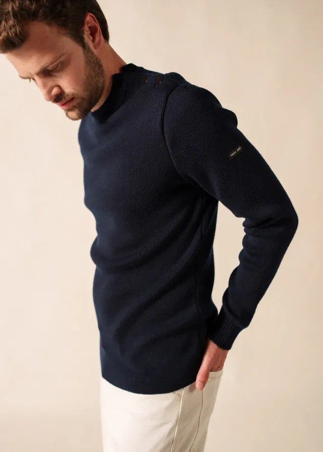 Saint James Rochefort pull navy mérinos ajusté