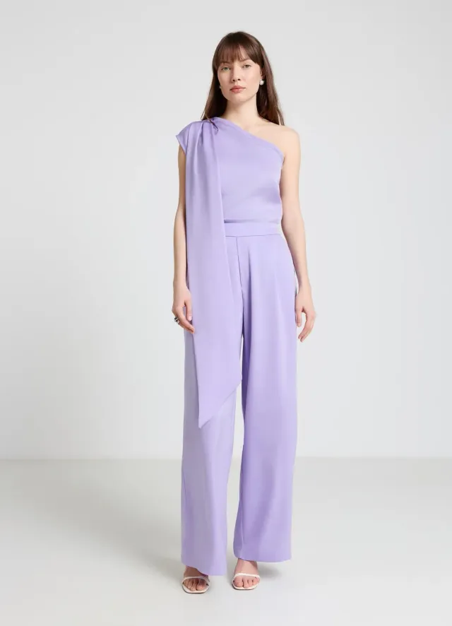 Calliope top une épaule femme satiné foulard
