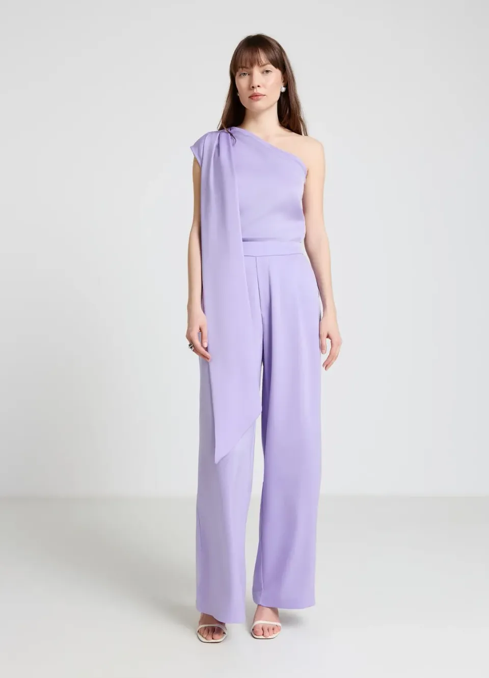 Calliope top une épaule femme satiné foulard