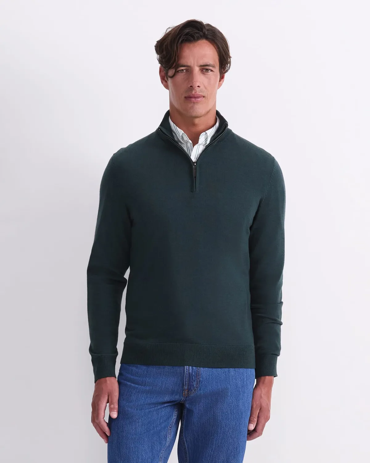 Sportscraft Merino pull col zippé laine homme
