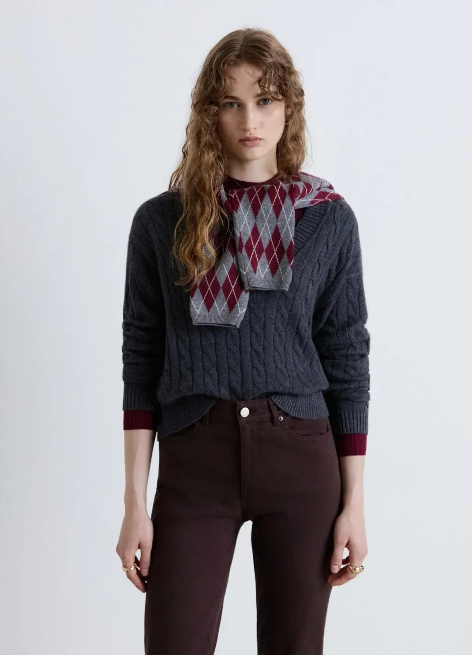 Calliope pull torsadé col V femme uni
