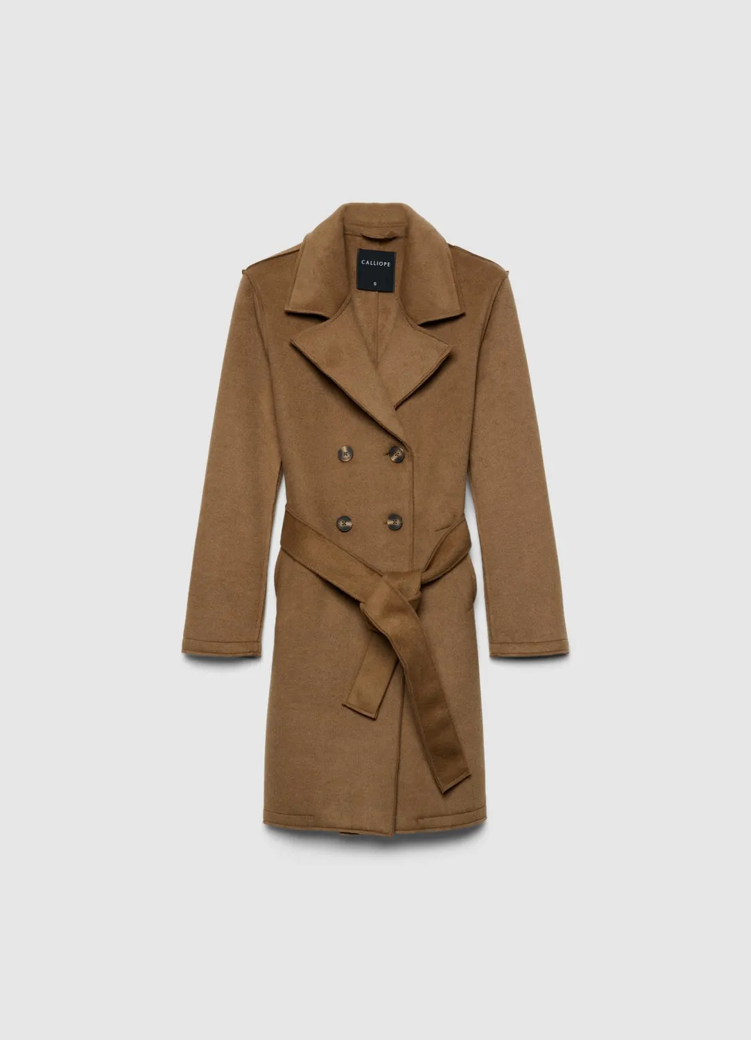 Calliope trench femme uni ceinturé double boutonnage