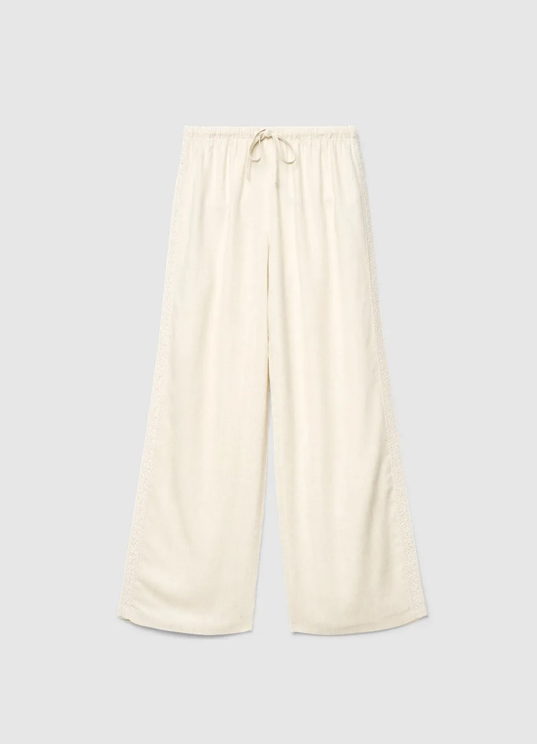 Calliope pantalon wide leg cordon macramé pantalon large bohème