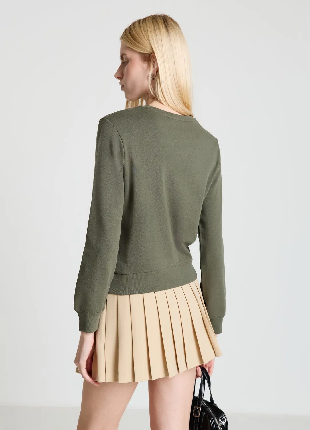Calliope sweat col rond franges femme uni