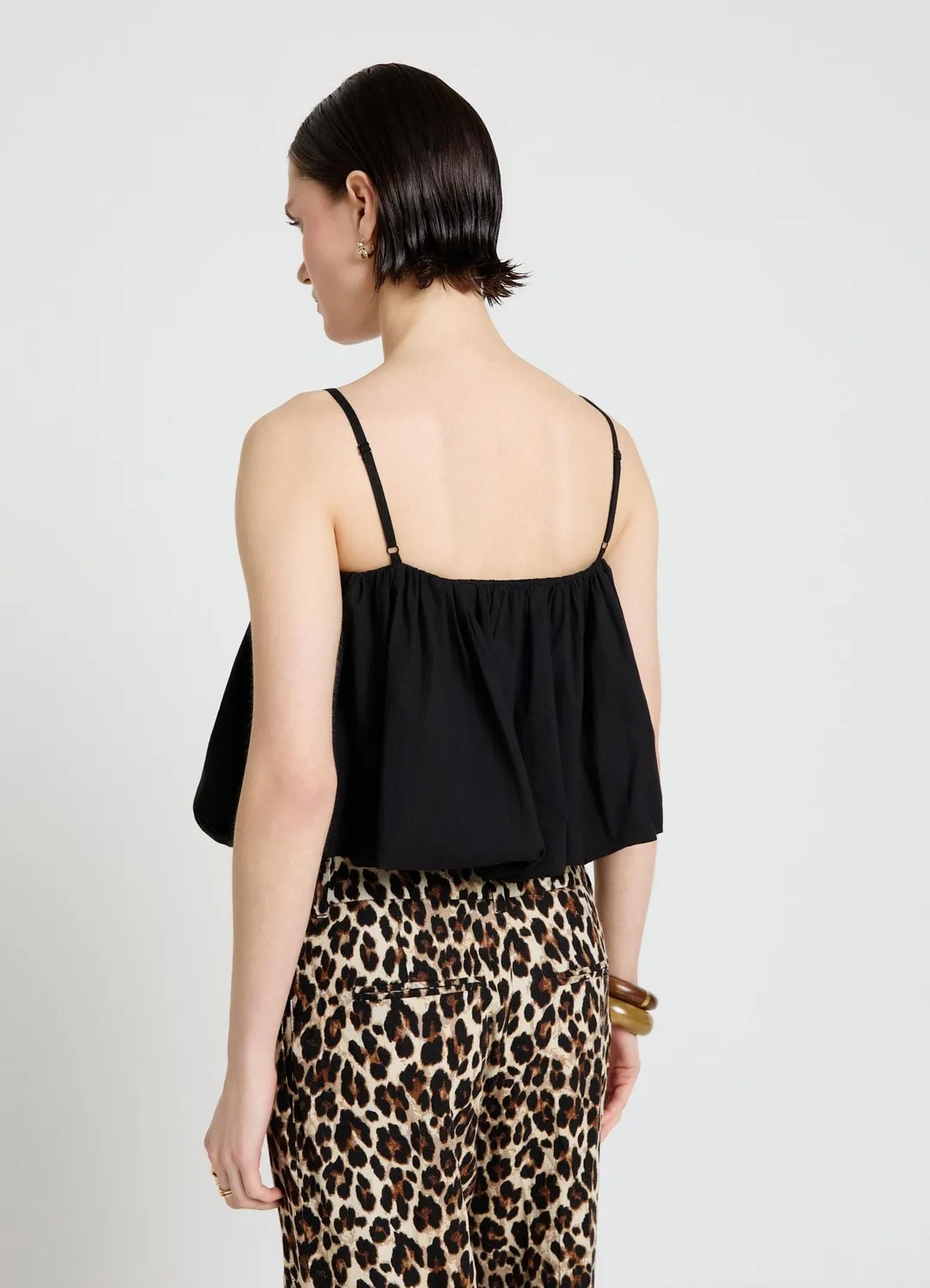 Calliope top ballon bretelles fines femme uni