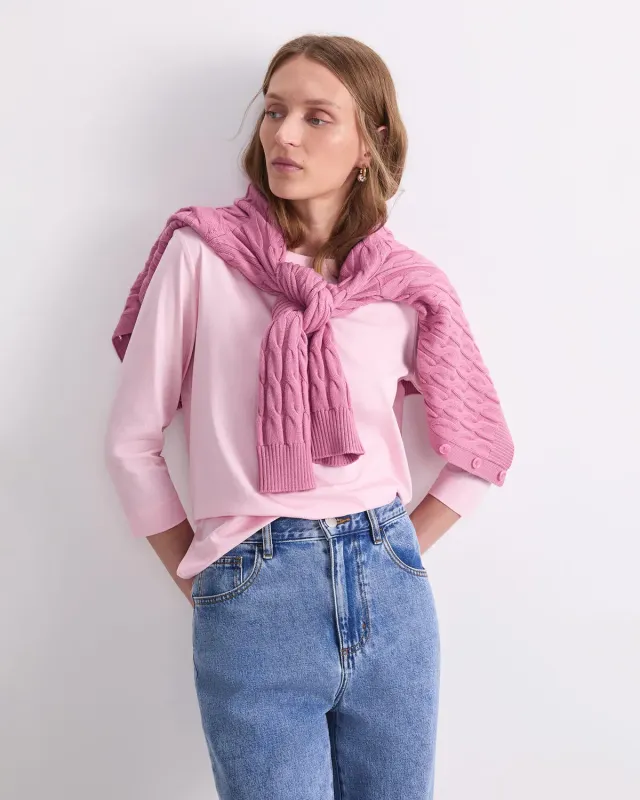 Sportscraft tee coton mercerisé manches 3/4 femme