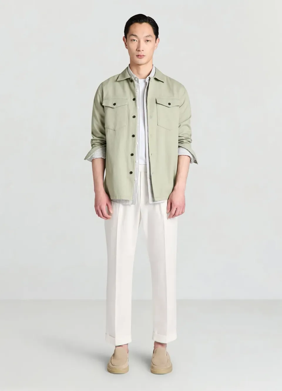 Calliope Chemise worker homme unie poches