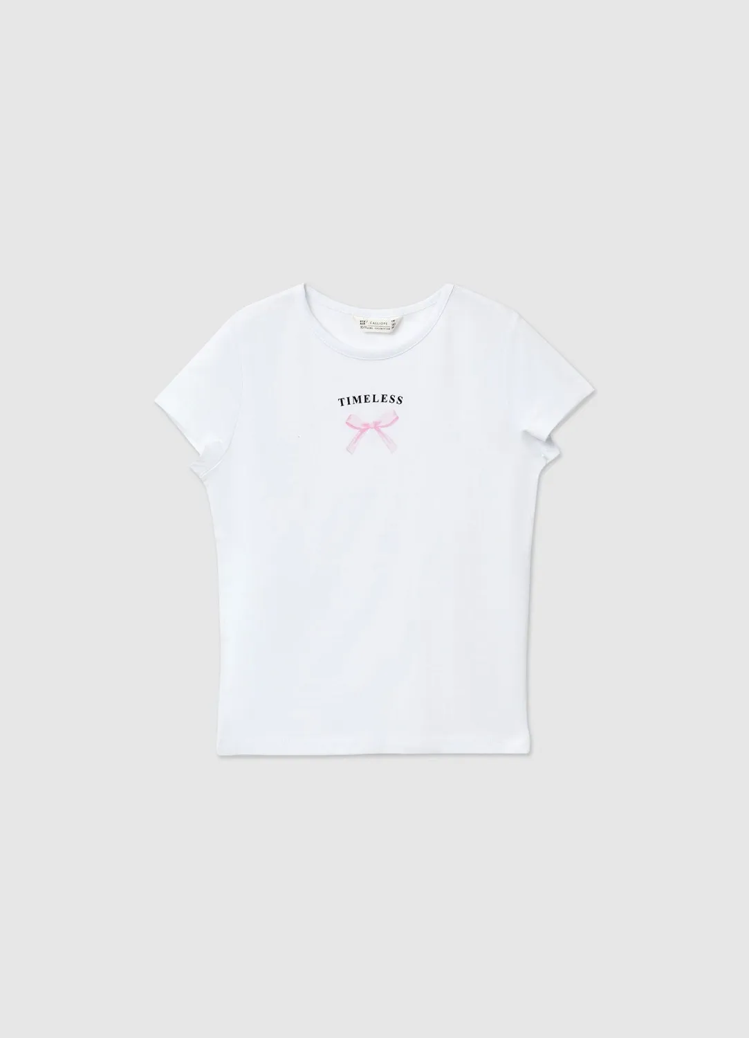 Calliope Écriture et Nœud t-shirt fille unie