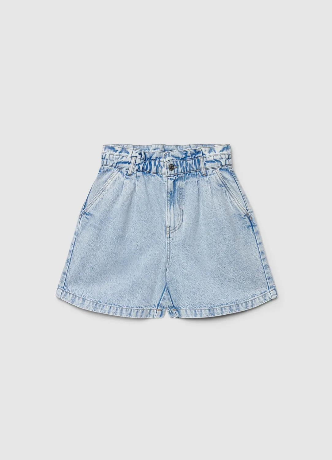 Calliope Short jean paperbag femme taille haute