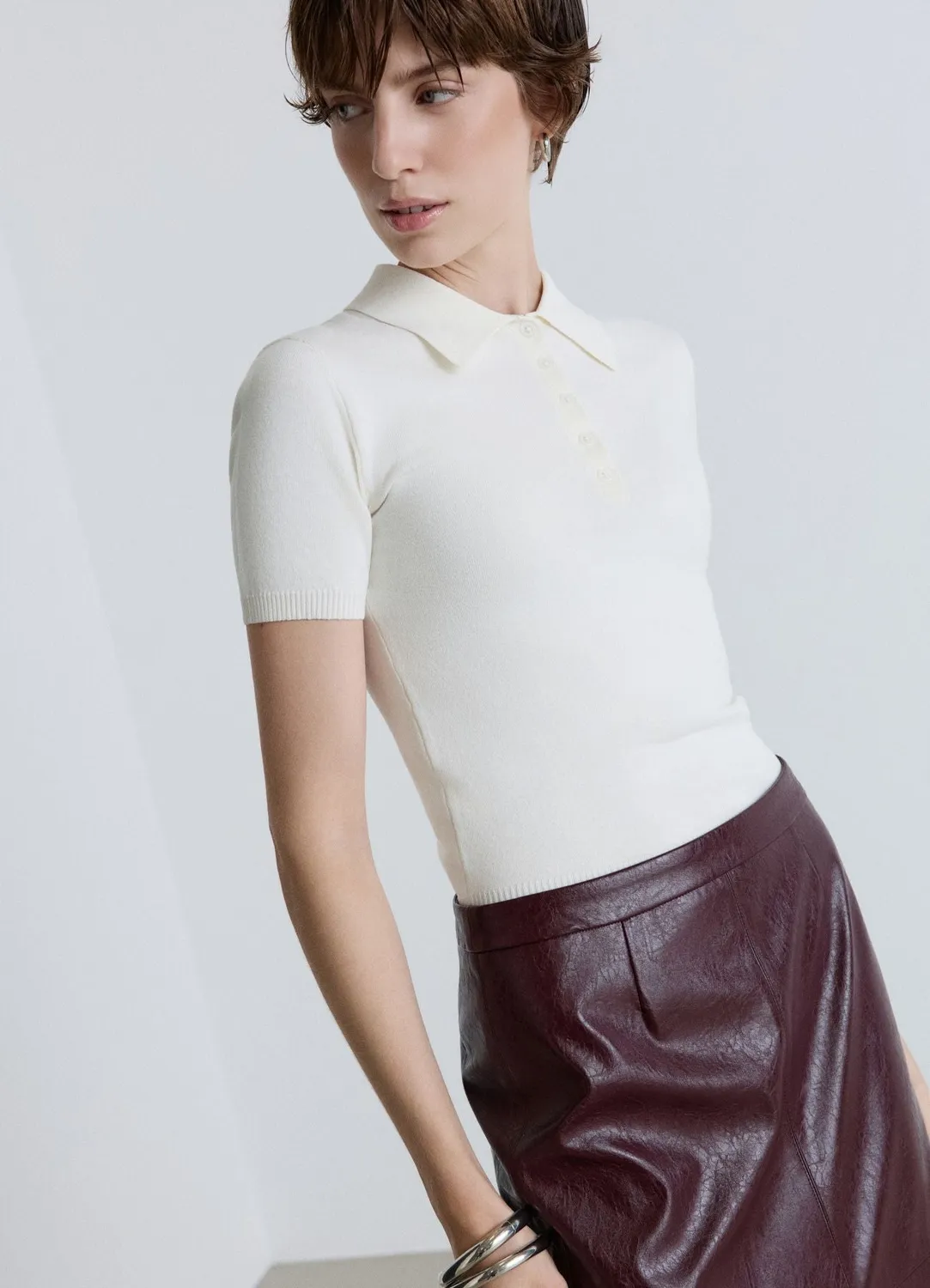 Calliope Polo maille t-shirt femme col classique