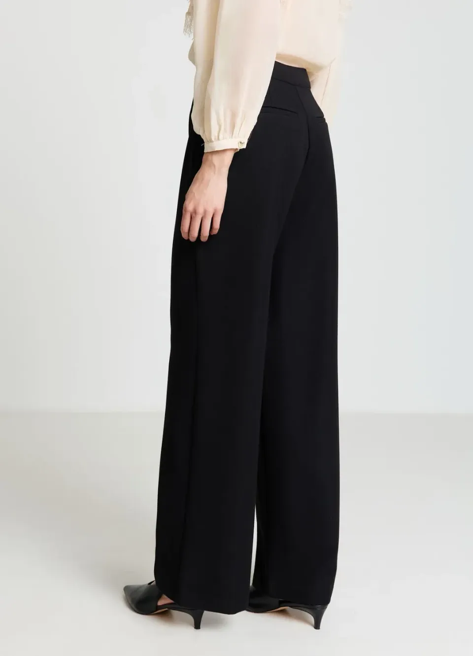 Calliope pantalon portefeuille wide leg uni femme