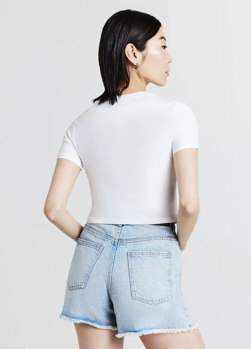Calliope short mom jean femme effrangé denim