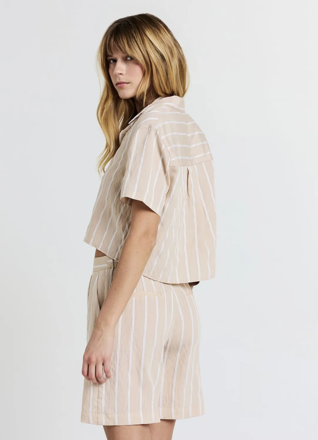 Calliope bermuda à rayures short femme coupe regular