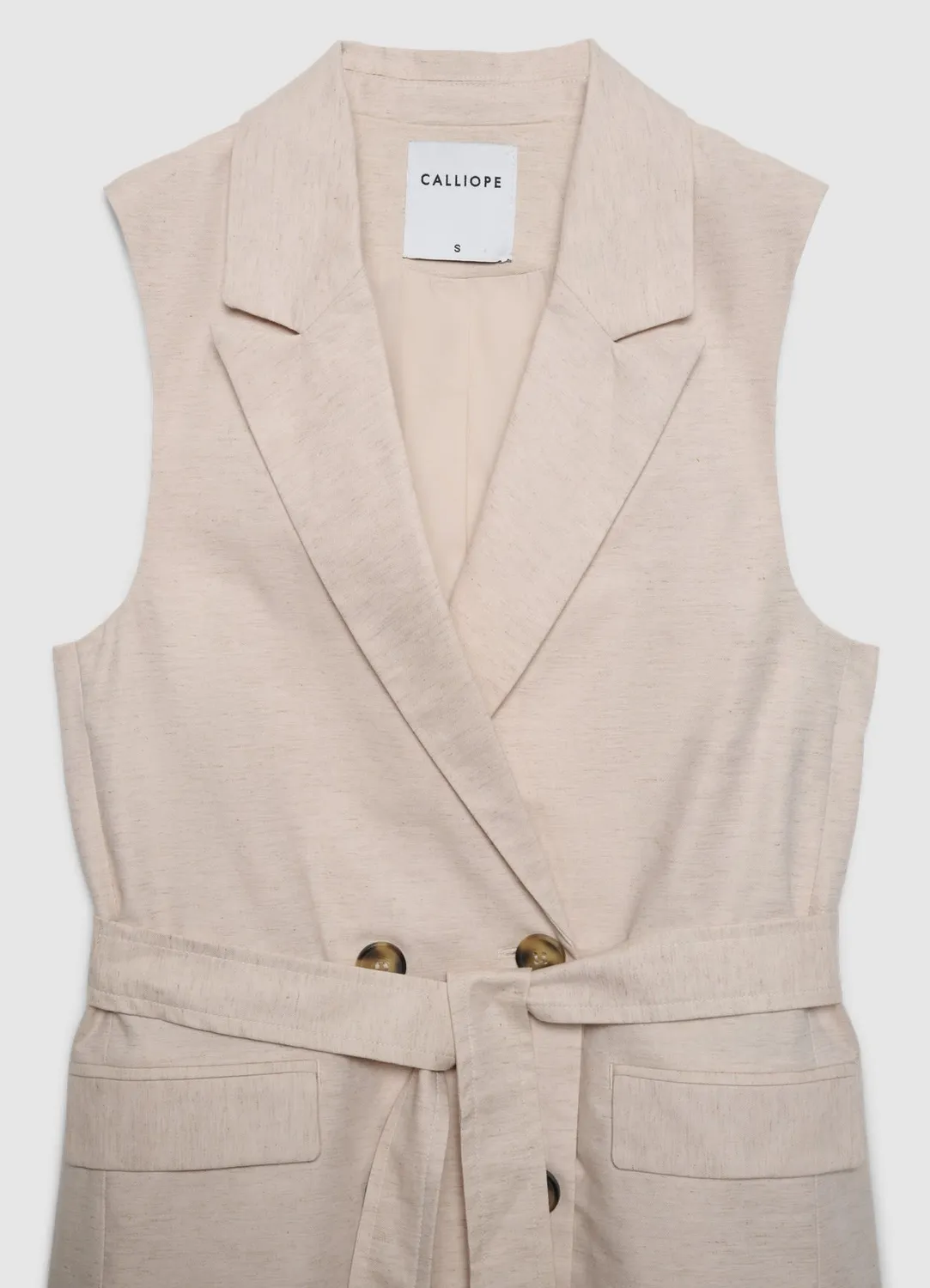 Calliope gilet tailleur femme double boutonnage ceinture
