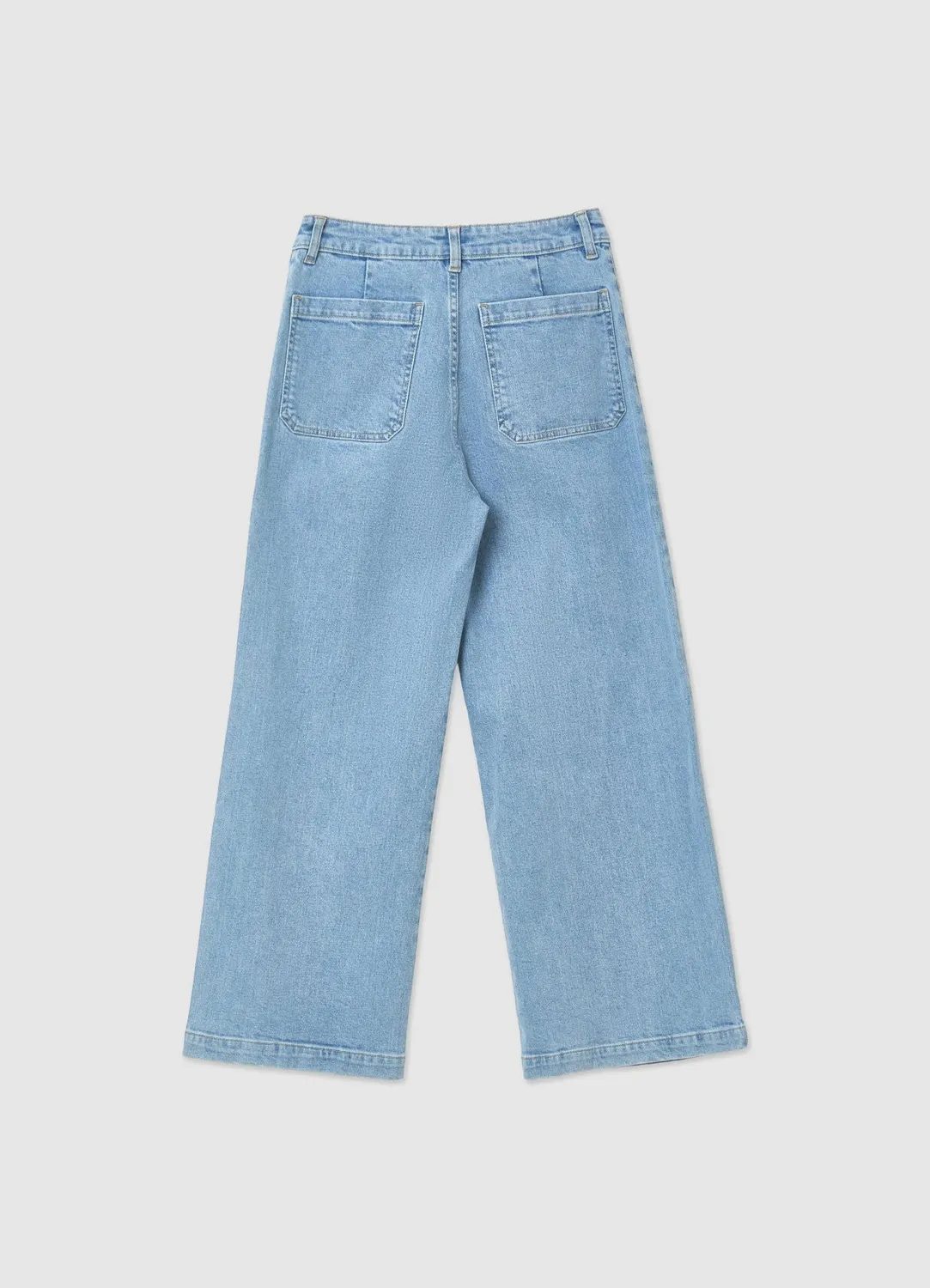 Calliope Jean culotte femme large cropped taille moyenne denim
