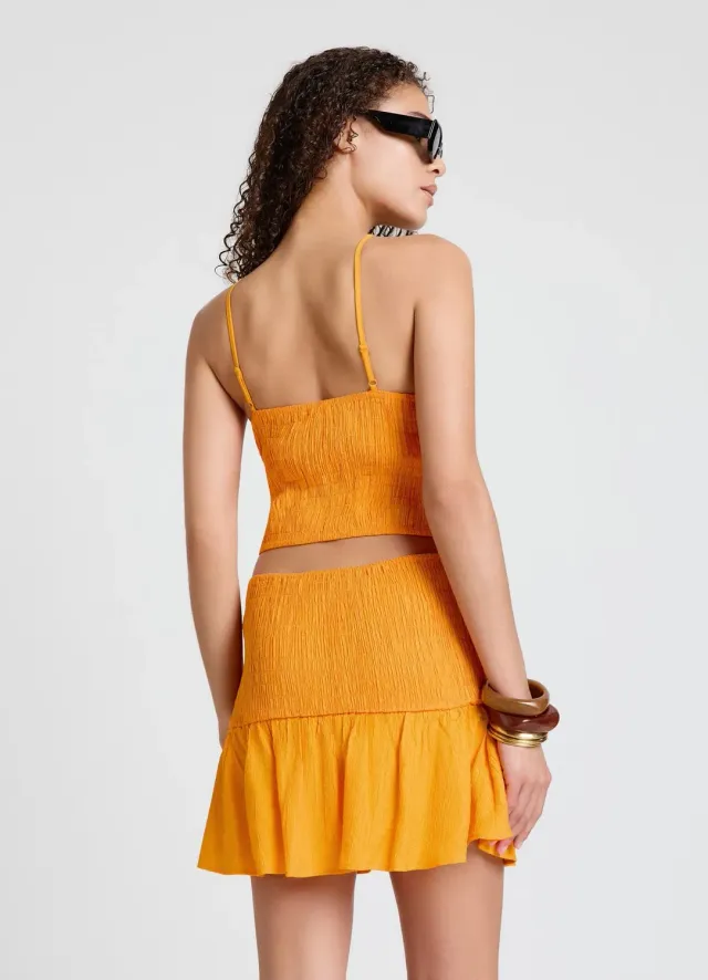 Calliope top smock bretelles croisées élastique