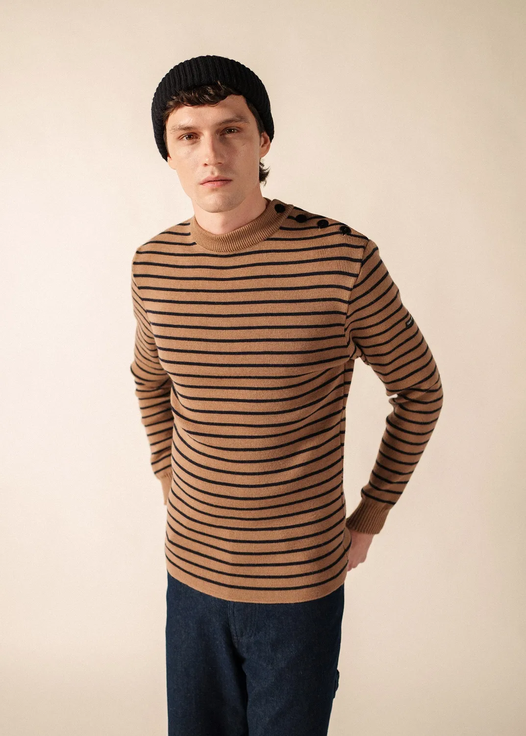 Saint James Matelot pull marin beige/marine