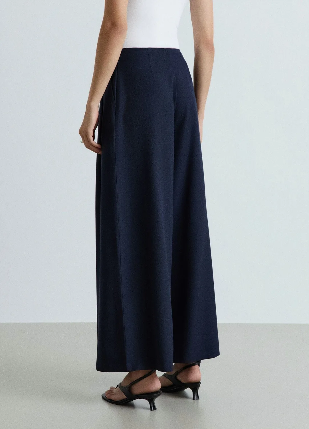 Calliope pantalon crop wide leg pantalon femme chevrons