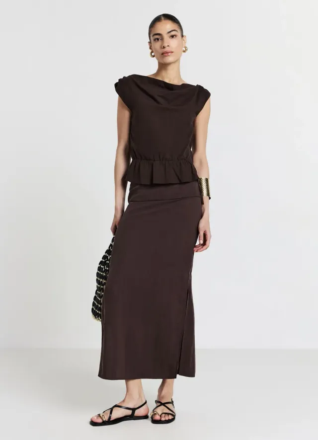 Calliope blouse épaule tombante unie femme