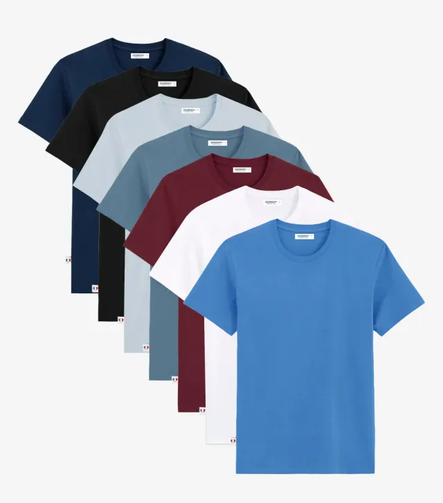 Cocorico Semainier t-shirt homme x7 multicolore coton