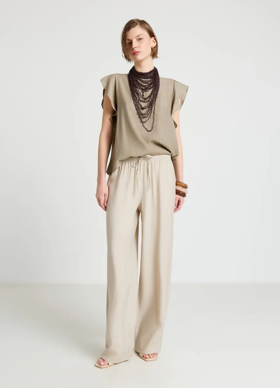 Calliope pantalon palazzo à coulisse femme coupe fluide