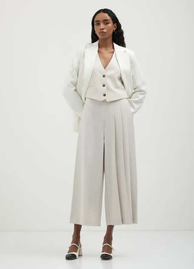 Calliope pantalon culotte à plis femme coupe droite