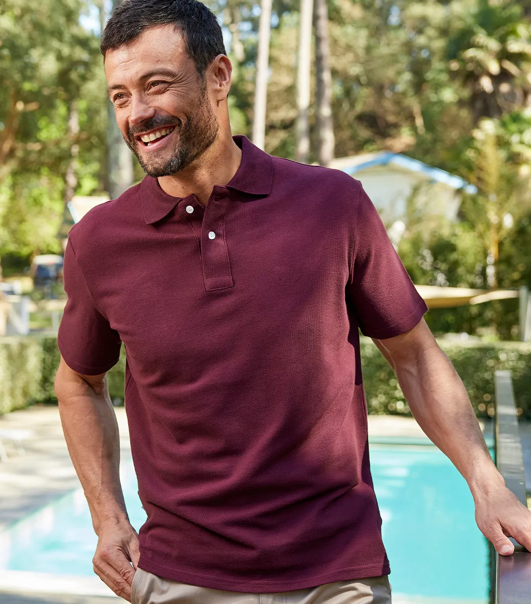 Cocorico Intemporel polo homme bordeaux coton