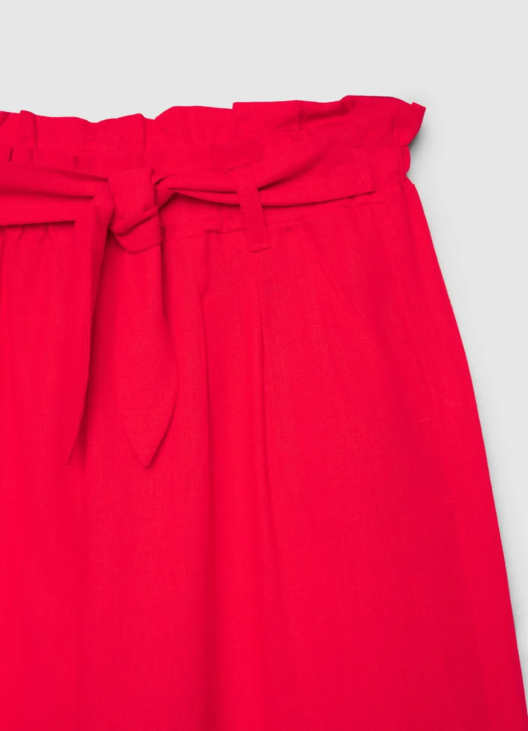 Calliope pantalon crop fille large paper-bag uni été