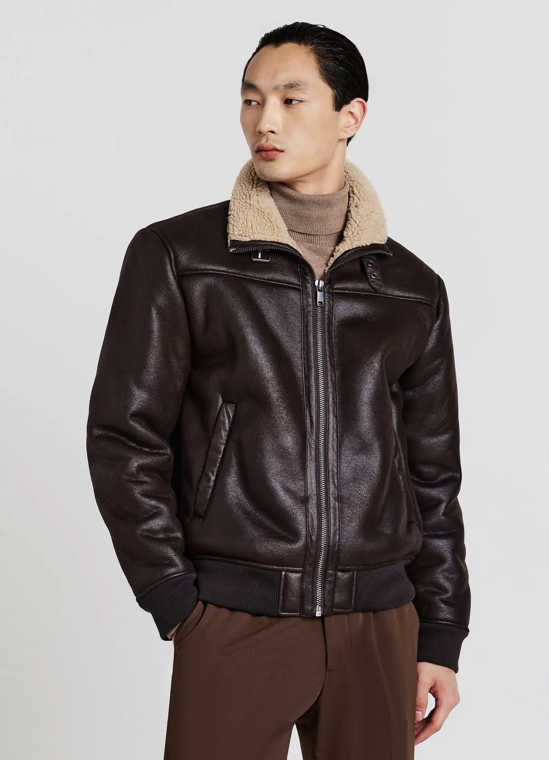 Calliope blouson effet mouton col haut homme