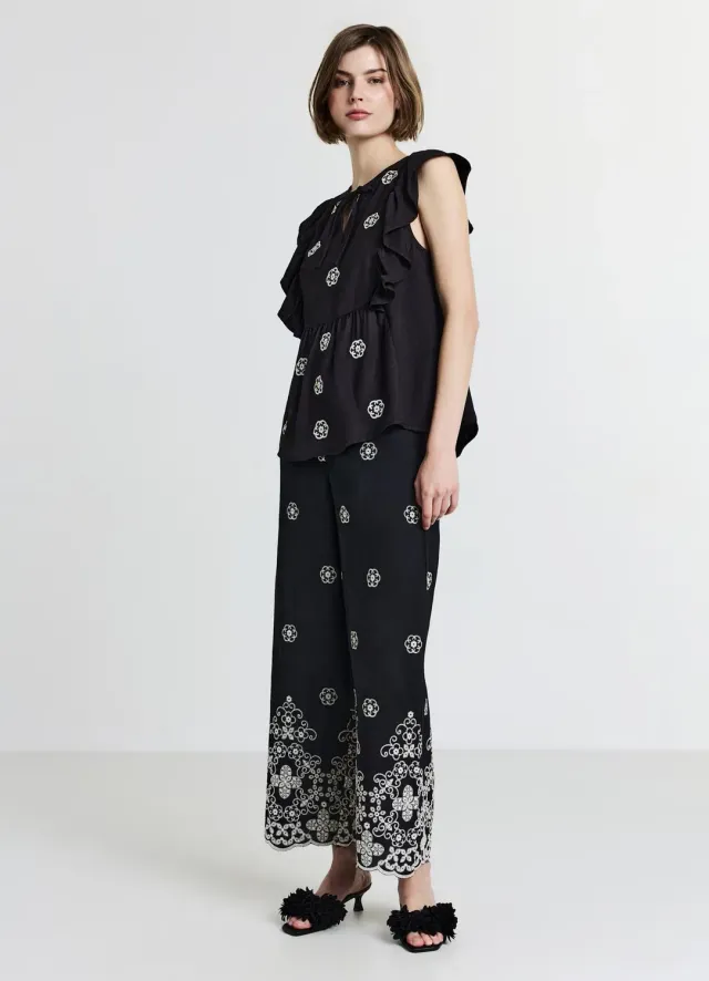 Calliope chemise brodée femme volants