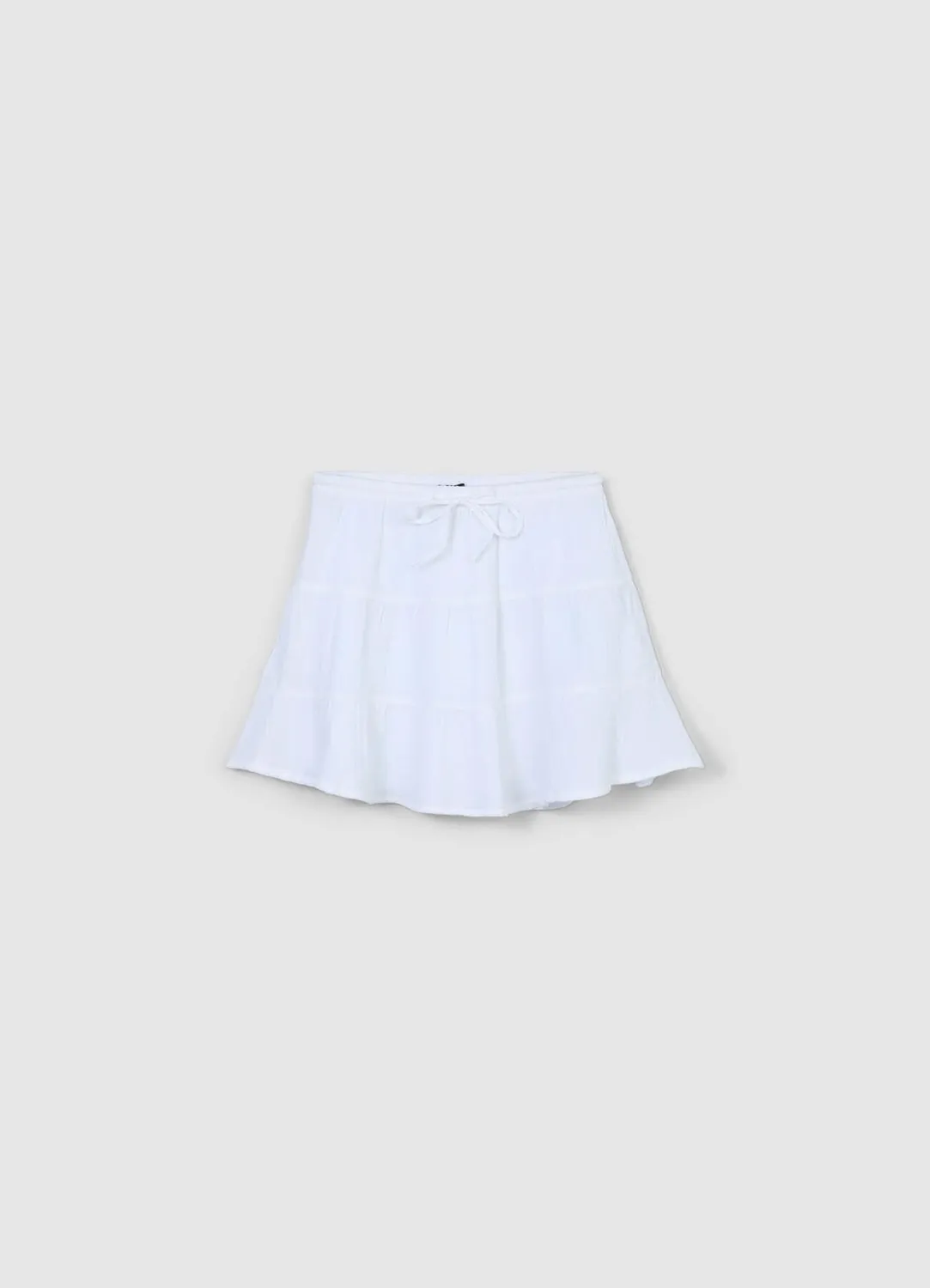 Calliope jupe courte volants femme coton uni
