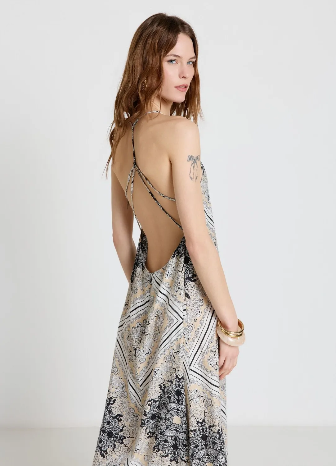 Calliope robe longue femme bandana dos nu S