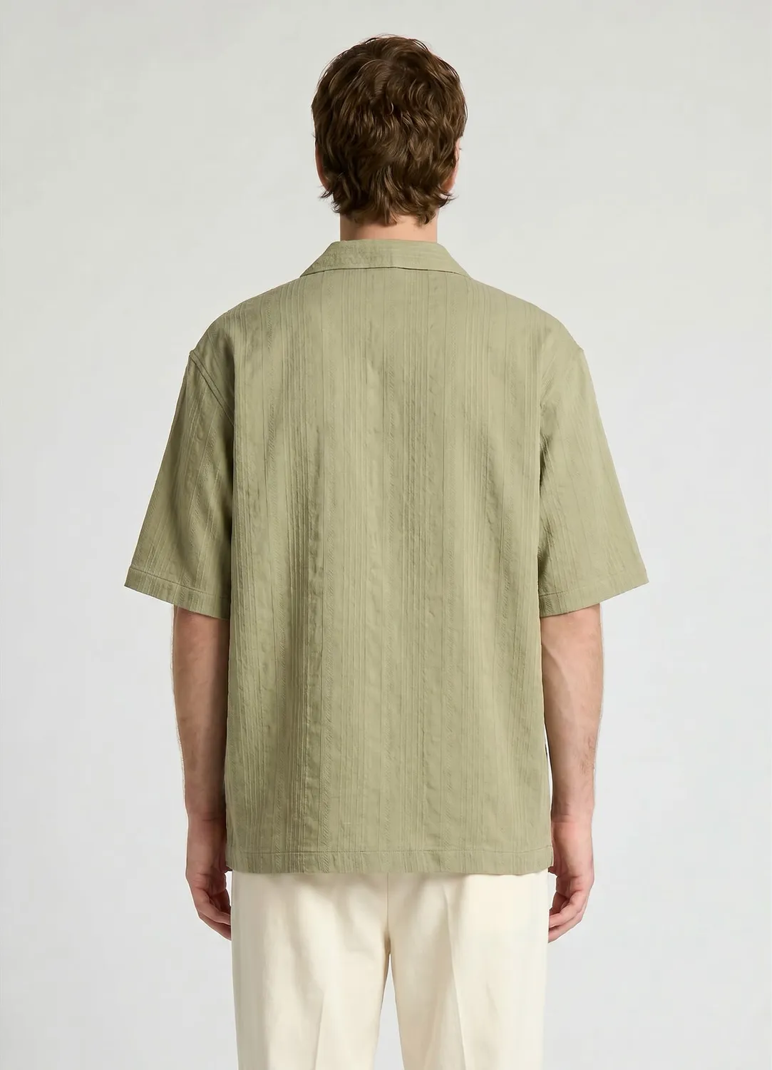 Calliope chemise bowling jacquard rayures homme manches courtes