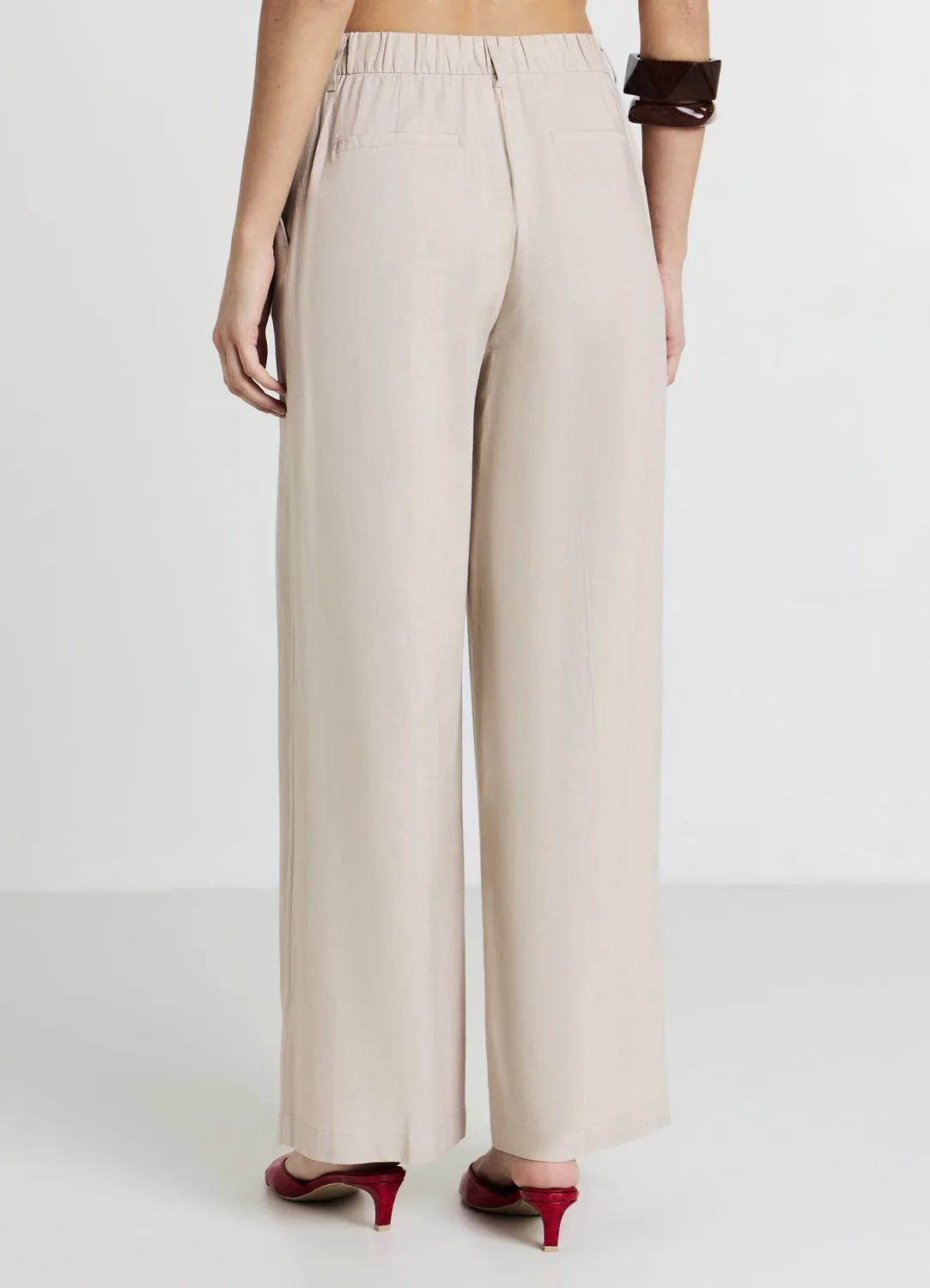 Calliope pantalon palazzo femme lin coupe large