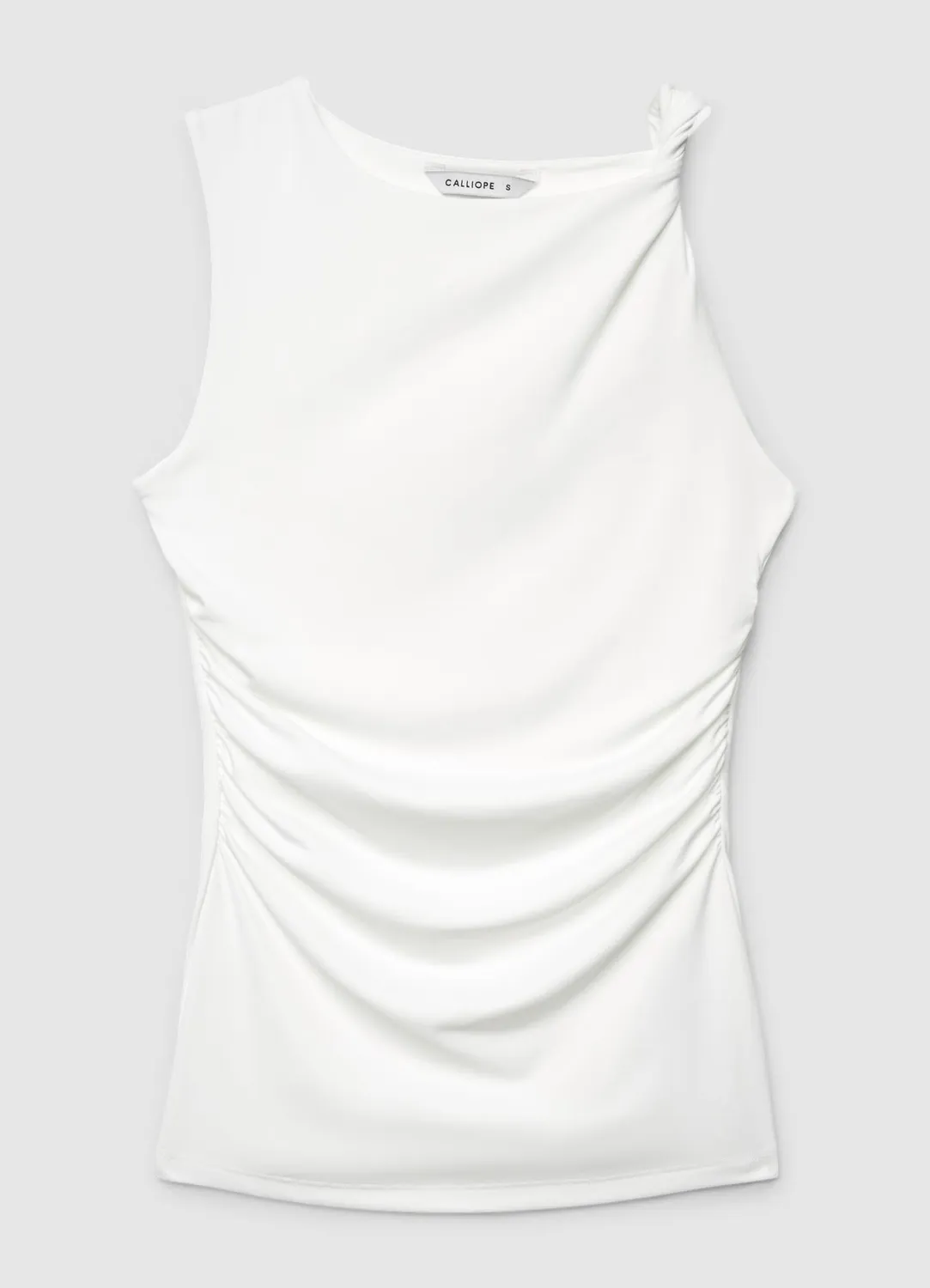 Calliope Top drapé nœud épaule femme ajusté