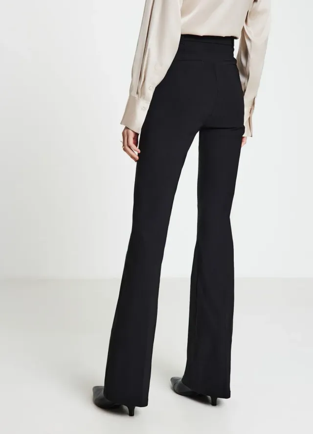 Calliope évasé pantalon femme uni flare