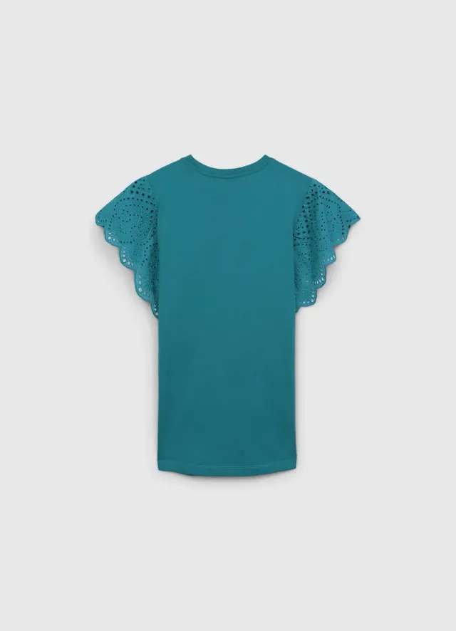 Calliope t-shirt coton volant sangallo femme