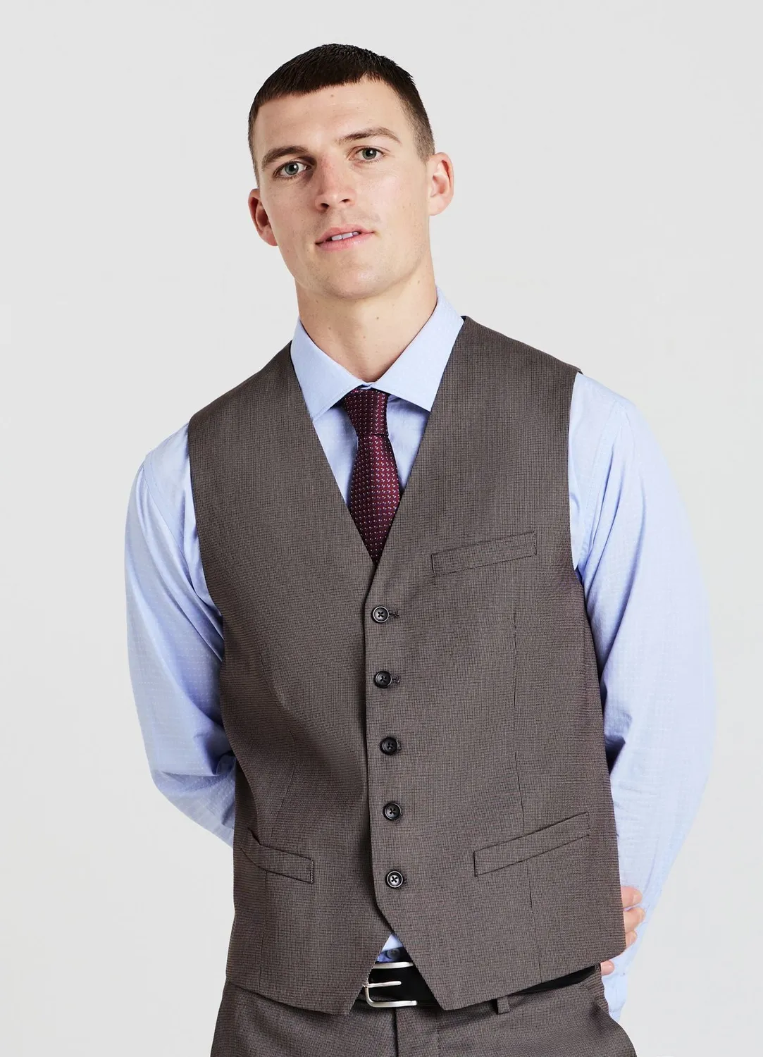 Calliope Atelier elegante tinta unita gilet homme col V