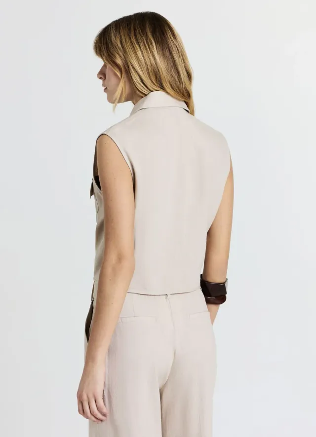 Calliope chemise lin femme nouée sans manches