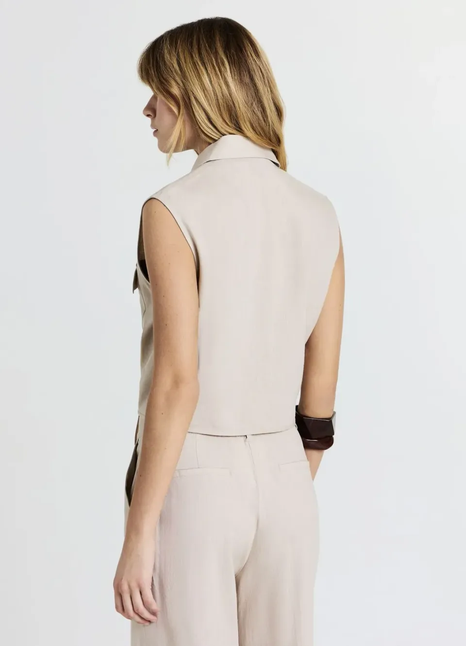 Calliope chemise lin femme nouée sans manches