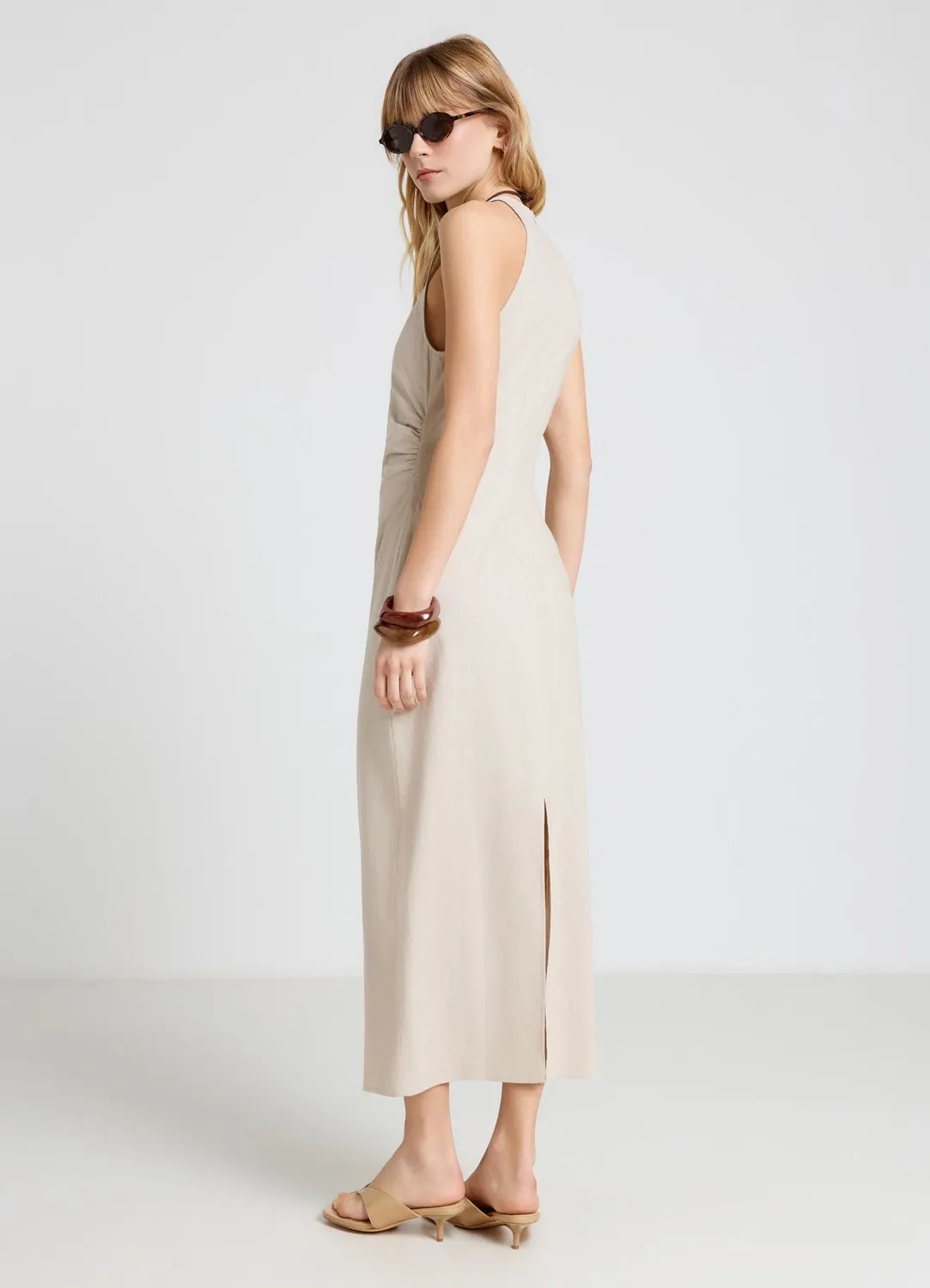 Calliope robe fourreau longue femme sans manches