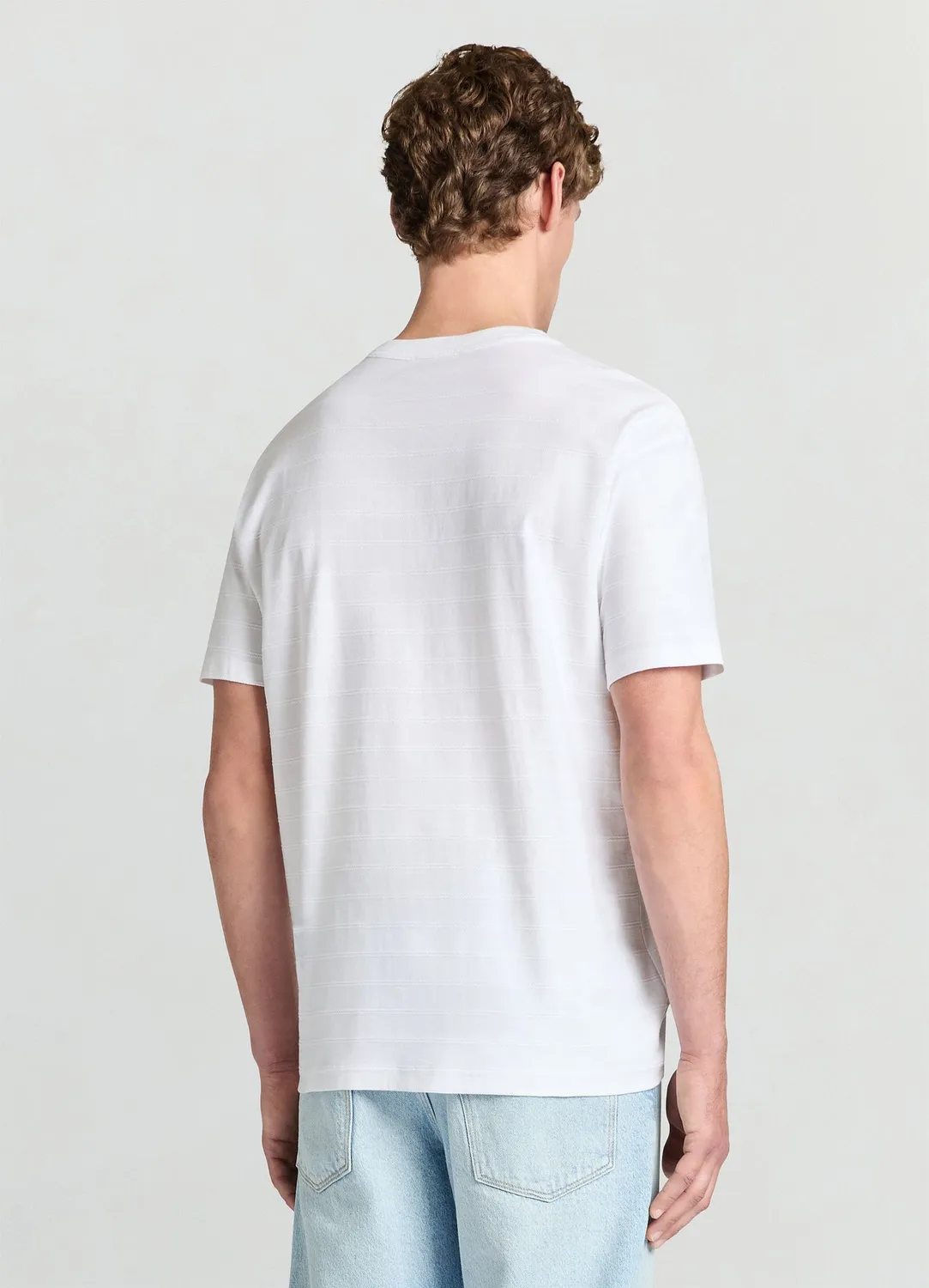 Calliope t-shirt henley homme rayé relief manches courtes