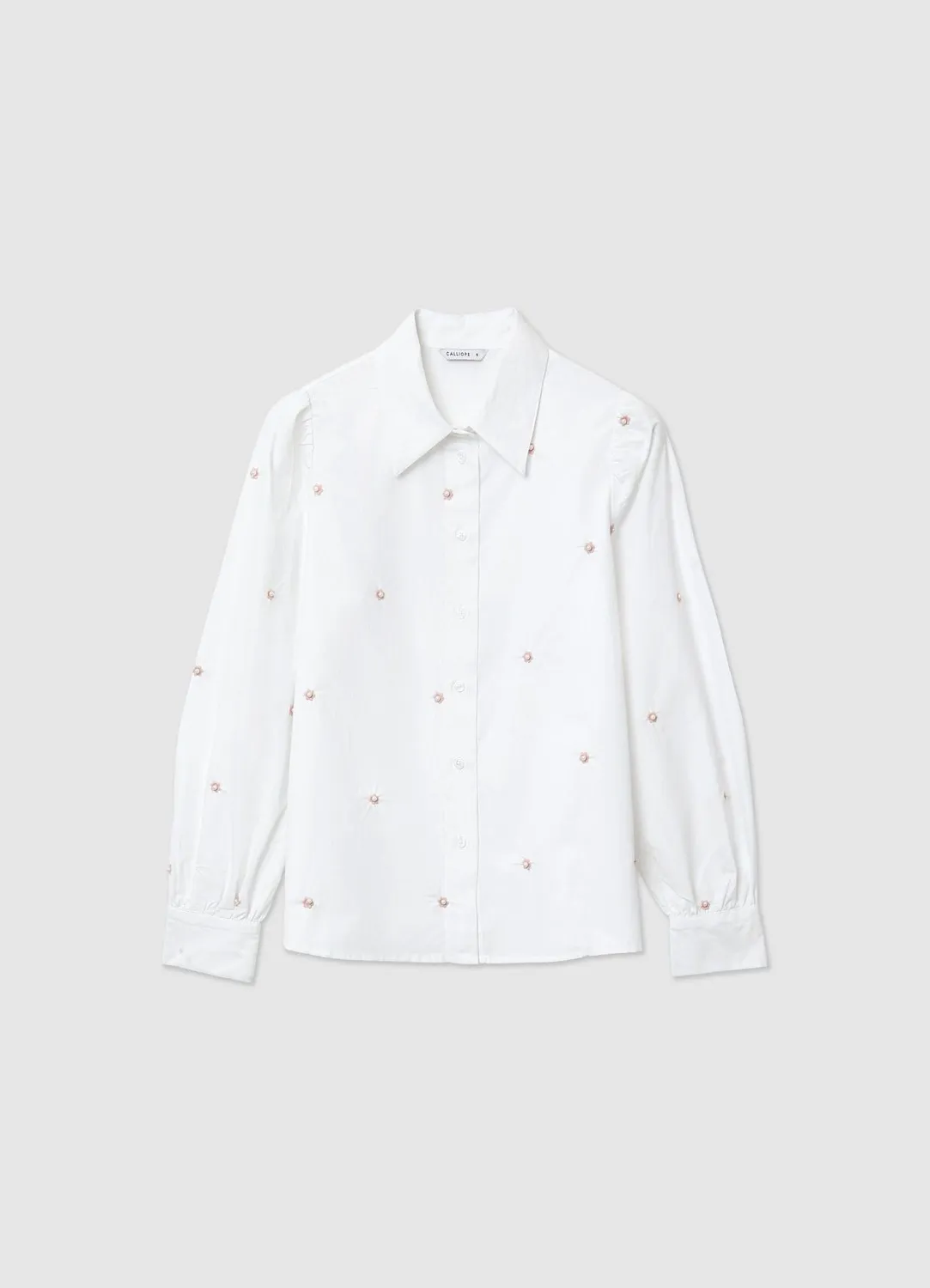 Calliope chemise femme broderie fleurs manches longues
