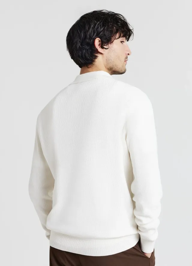 Calliope coton polo pull homme manches longues