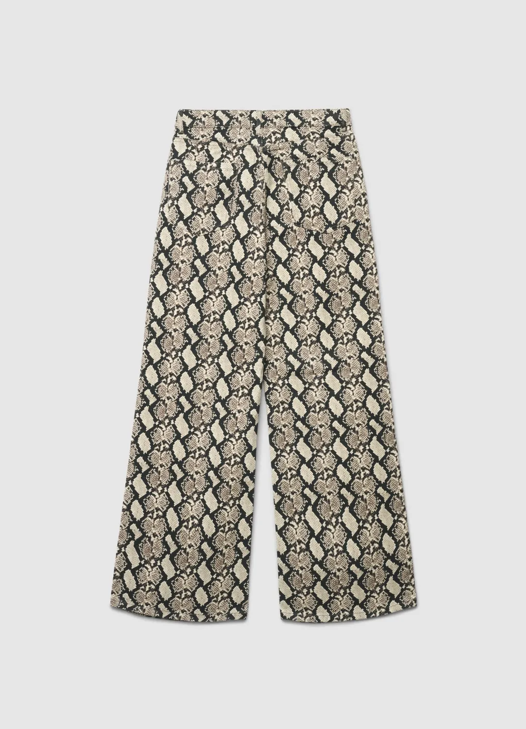 Calliope Pantalon large imprimé piton femme taille haute