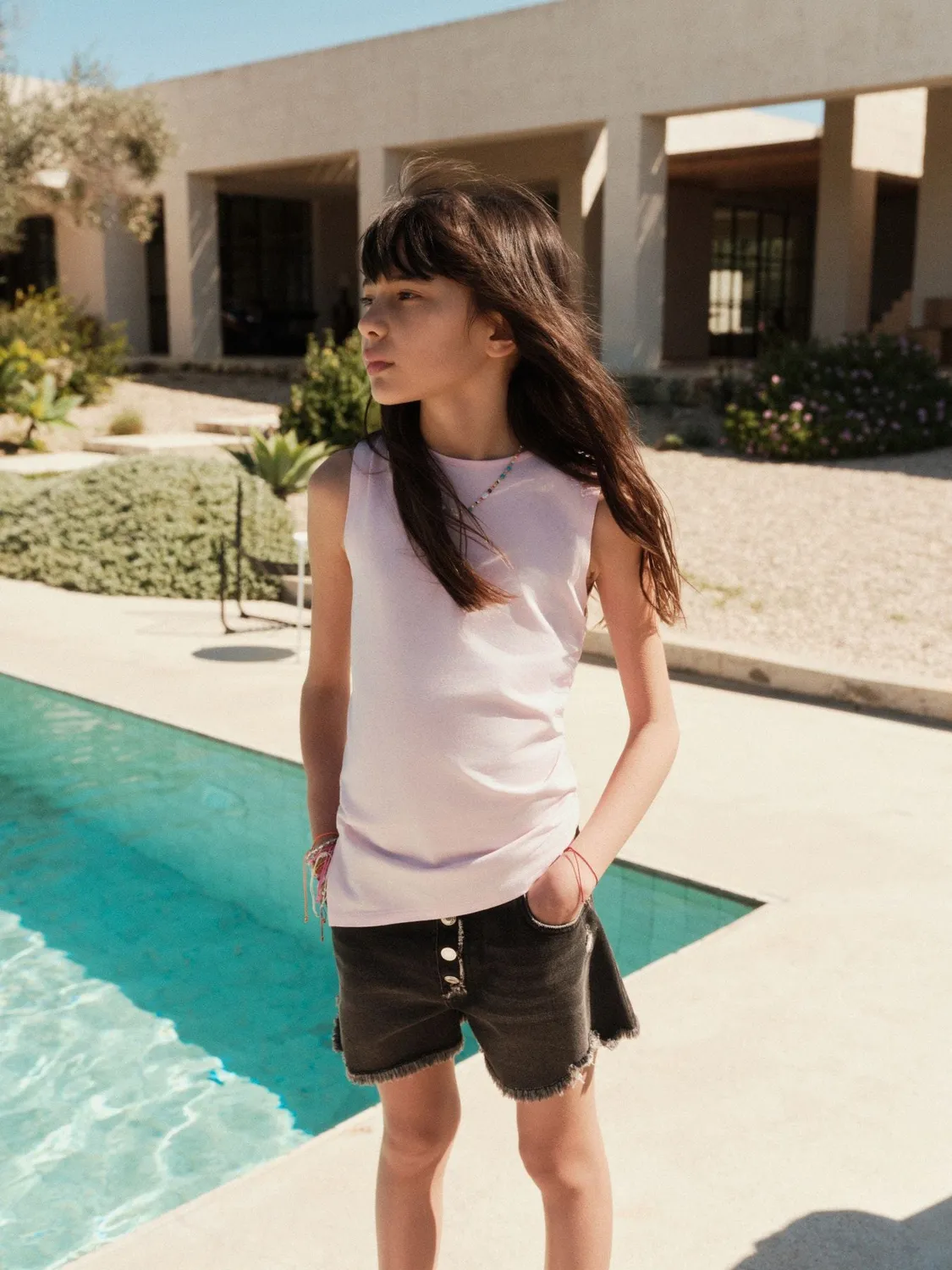 Calliope short jean mom fille déchiré effiloché