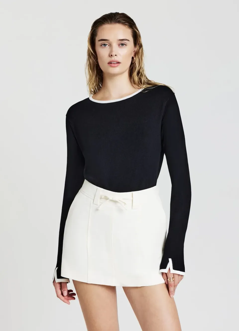 Calliope pull col rond profils contraste femme S